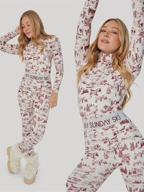 My Sunday Ski | Toile de Jouy Base Layer Leggings